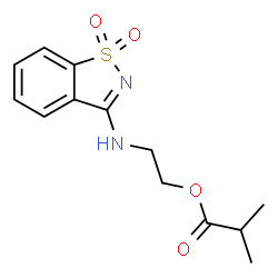 ChemSpider 2D Image | 2-[(1,1-Dioxido-1,2-benzothiazol-3-yl)amino]ethyl 2-methylpropanoate | C13H16N2O4S