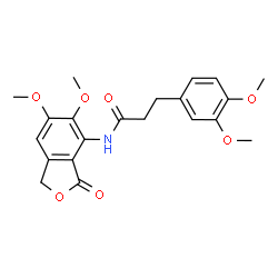 ChemSpider 2D Image | N-(5,6-Dimethoxy-3-oxo-1,3-dihydro-2-benzofuran-4-yl)-3-(3,4-dimethoxyphenyl)propanamide | C21H23NO7