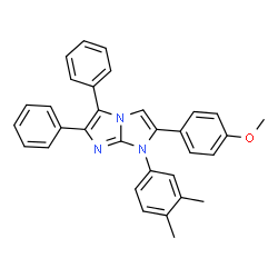 ChemSpider 2D Image | 1-(3,4-Dimethylphenyl)-2-(4-methoxyphenyl)-5,6-diphenyl-1H-imidazo[1,2-a]imidazole | C32H27N3O