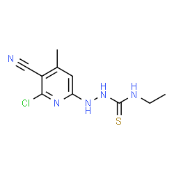 ChemSpider 2D Image | hydrazinecarbothioamide, 2-(6-chloro-5-cyano-4-methyl-2-pyridinyl)-N-ethyl- | C10H12ClN5S