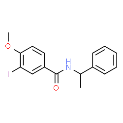 ChemSpider 2D Image | 3-Iodo-4-methoxy-N-(1-phenylethyl)benzamide | C16H16INO2