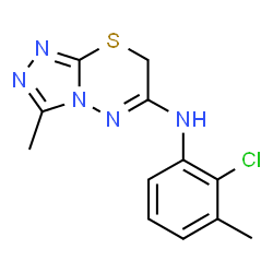 ChemSpider 2D Image | N-(2-Chloro-3-methylphenyl)-3-methyl-7H-[1,2,4]triazolo[3,4-b][1,3,4]thiadiazin-6-amine | C12H12ClN5S