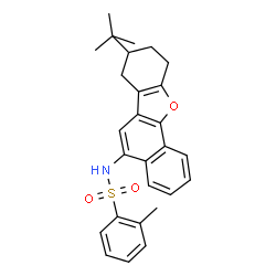 ChemSpider 2D Image | 2-Methyl-N-[8-(2-methyl-2-propanyl)-7,8,9,10-tetrahydrobenzo[b]naphtho[2,1-d]furan-5-yl]benzenesulfonamide | C27H29NO3S