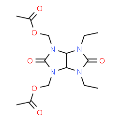 ChemSpider 2D Image | (4,6-Diethyl-2,5-dioxotetrahydroimidazo[4,5-d]imidazole-1,3(2H,3aH)-diyl)bis(methylene) diacetate | C14H22N4O6