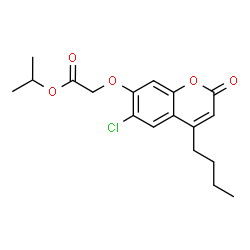 ChemSpider 2D Image | Isopropyl [(4-butyl-6-chloro-2-oxo-2H-chromen-7-yl)oxy]acetate | C18H21ClO5