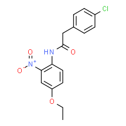 ChemSpider 2D Image | 2-(4-Chlorophenyl)-N-(4-ethoxy-2-nitrophenyl)acetamide | C16H15ClN2O4