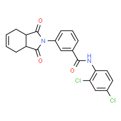 ChemSpider 2D Image | N-(2,4-Dichlorophenyl)-3-(1,3-dioxo-1,3,3a,4,7,7a-hexahydro-2H-isoindol-2-yl)benzamide | C21H16Cl2N2O3