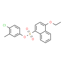 ChemSpider 2D Image | 4-Chloro-3-methylphenyl 4-ethoxy-1-naphthalenesulfonate | C19H17ClO4S