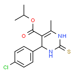 ChemSpider 2D Image | Isopropyl 6-(4-chlorophenyl)-4-methyl-2-sulfanyl-1,6-dihydropyrimidine-5-carboxylate | C15H17ClN2O2S