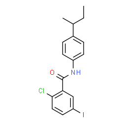ChemSpider 2D Image | N-(4-sec-Butylphenyl)-2-chloro-5-iodobenzamide | C17H17ClINO