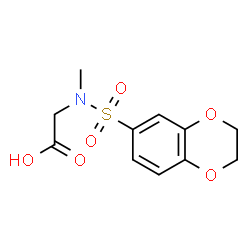 ChemSpider 2D Image | N-(2,3-Dihydro-1,4-benzodioxin-6-ylsulfonyl)-N-methylglycine | C11H13NO6S