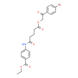 ChemSpider 2D Image | Ethyl 4-({5-[2-(4-bromophenyl)-2-oxoethoxy]-5-oxopentanoyl}amino)benzoate | C22H22BrNO6