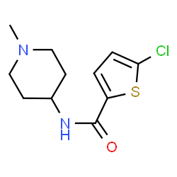 ChemSpider 2D Image | 5-Chloro-N-(1-methyl-4-piperidinyl)-2-thiophenecarboxamide | C11H15ClN2OS