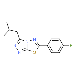 ChemSpider 2D Image | 6-(4-Fluorophenyl)-3-isobutyl[1,2,4]triazolo[3,4-b][1,3,4]thiadiazole | C13H13FN4S