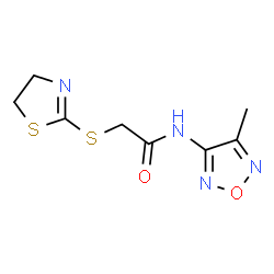 ChemSpider 2D Image | 2-(4,5-Dihydro-1,3-thiazol-2-ylsulfanyl)-N-(4-methyl-1,2,5-oxadiazol-3-yl)acetamide | C8H10N4O2S2