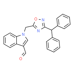 ChemSpider 2D Image | 1-(3-Benzhydryl-[1,2,4]oxadiazol-5-ylmethyl)-1H-indole-3-carbaldehyde | C25H19N3O2