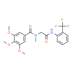 ChemSpider 2D Image | 3,4,5-Trimethoxy-N-methyl-N-(2-oxo-2-{[2-(trifluoromethyl)phenyl]amino}ethyl)benzamide | C20H21F3N2O5