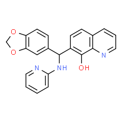 ChemSpider 2D Image | 7-[1,3-Benzodioxol-5-yl(2-pyridinylamino)methyl]-8-quinolinol | C22H17N3O3