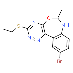 ChemSpider 2D Image | 10-Bromo-3-(ethylsulfanyl)-6-methyl-6,7-dihydro[1,2,4]triazino[5,6-d][3,1]benzoxazepine | C13H13BrN4OS