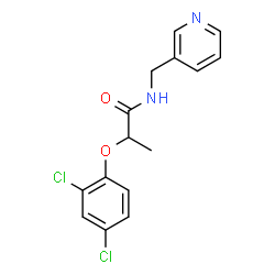 ChemSpider 2D Image | 2-(2,4-Dichlorophenoxy)-N-(3-pyridinylmethyl)propanamide | C15H14Cl2N2O2