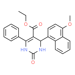 ChemSpider 2D Image | Ethyl 4-(4-methoxy-1-naphthyl)-2-oxo-6-phenyl-1,2,3,4-tetrahydro-5-pyrimidinecarboxylate | C24H22N2O4
