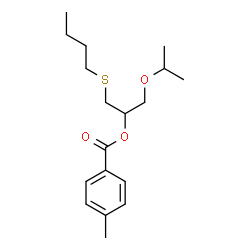 ChemSpider 2D Image | 1-(Butylsulfanyl)-3-isopropoxy-2-propanyl 4-methylbenzoate | C18H28O3S