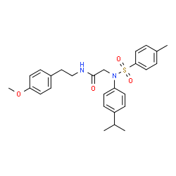 ChemSpider 2D Image | N~2~-(4-Isopropylphenyl)-N-[2-(4-methoxyphenyl)ethyl]-N~2~-[(4-methylphenyl)sulfonyl]glycinamide | C27H32N2O4S