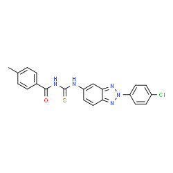 ChemSpider 2D Image | N-{[2-(4-Chlorophenyl)-2H-benzotriazol-5-yl]carbamothioyl}-4-methylbenzamide | C21H16ClN5OS