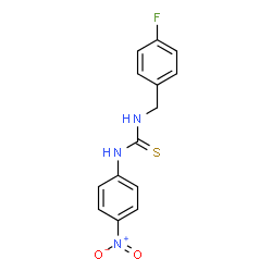ChemSpider 2D Image | 1-(4-Fluorobenzyl)-3-(4-nitrophenyl)thiourea | C14H12FN3O2S