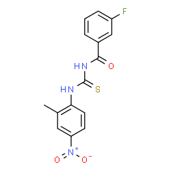 ChemSpider 2D Image | 3-Fluoro-N-[(2-methyl-4-nitrophenyl)carbamothioyl]benzamide | C15H12FN3O3S