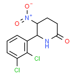 ChemSpider 2D Image | 6-(2,3-Dichlorophenyl)-5-nitro-2-piperidinone | C11H10Cl2N2O3