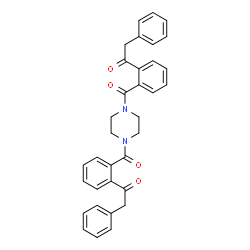 ChemSpider 2D Image | 1,1'-[1,4-Piperazinediylbis(carbonyl-2,1-phenylene)]bis(2-phenylethanone) | C34H30N2O4