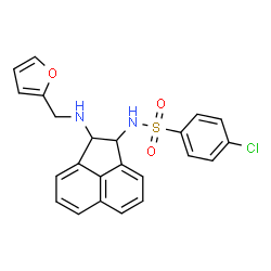 ChemSpider 2D Image | 4-Chloro-N-{2-[(furan-2-ylmethyl)-amino]-acenaphthen-1-yl}-benzenesulfonamide | C23H19ClN2O3S