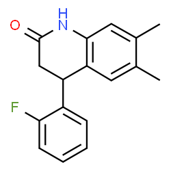 ChemSpider 2D Image | 4-(2-Fluorophenyl)-6,7-dimethyl-3,4-dihydro-2(1H)-quinolinone | C17H16FNO