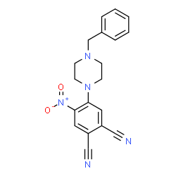 ChemSpider 2D Image | 4-(4-Benzyl-1-piperazinyl)-5-nitrophthalonitrile | C19H17N5O2