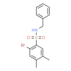 ChemSpider 2D Image | N-Benzyl-2-bromo-4,5-dimethylbenzenesulfonamide | C15H16BrNO2S