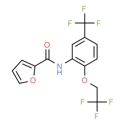 ChemSpider 2D Image | N-[2-(2,2,2-Trifluoroethoxy)-5-(trifluoromethyl)phenyl]-2-furamide | C14H9F6NO3