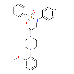 ChemSpider 2D Image | N-(4-Fluorophenyl)-N-{2-[4-(2-methoxyphenyl)-1-piperazinyl]-2-oxoethyl}benzenesulfonamide | C25H26FN3O4S