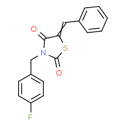 ChemSpider 2D Image | 5-Benzylidene-3-(4-fluorobenzyl)-1,3-thiazolidine-2,4-dione | C17H12FNO2S