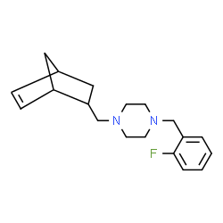 ChemSpider 2D Image | 1-(Bicyclo[2.2.1]hept-5-en-2-ylmethyl)-4-(2-fluorobenzyl)piperazine | C19H25FN2