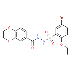 ChemSpider 2D Image | N'-[(5-Bromo-2-ethoxyphenyl)sulfonyl]-2,3-dihydro-1,4-benzodioxine-6-carbohydrazide | C17H17BrN2O6S
