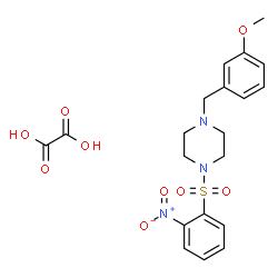 ChemSpider 2D Image | 1-(3-Methoxybenzyl)-4-[(2-nitrophenyl)sulfonyl]piperazine ethanedioate (1:1) | C20H23N3O9S