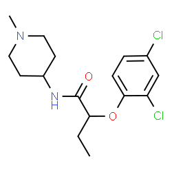 ChemSpider 2D Image | 2-(2,4-Dichlorophenoxy)-N-(1-methyl-4-piperidinyl)butanamide | C16H22Cl2N2O2