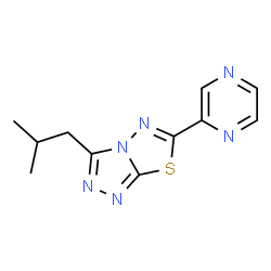 ChemSpider 2D Image | 3-Isobutyl-6-(2-pyrazinyl)[1,2,4]triazolo[3,4-b][1,3,4]thiadiazole | C11H12N6S