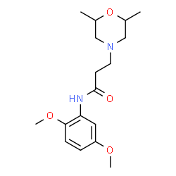 ChemSpider 2D Image | N-(2,5-Dimethoxyphenyl)-3-(2,6-dimethyl-4-morpholinyl)propanamide | C17H26N2O4