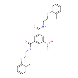 ChemSpider 2D Image | N,N'-Bis[2-(2-methylphenoxy)ethyl]-5-nitroisophthalamide | C26H27N3O6