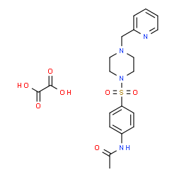 ChemSpider 2D Image | N-(4-{[4-(2-Pyridinylmethyl)-1-piperazinyl]sulfonyl}phenyl)acetamide ethanedioate (1:1) | C20H24N4O7S