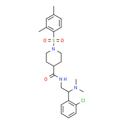 ChemSpider 2D Image | N-[2-(2-Chlorophenyl)-2-(dimethylamino)ethyl]-1-[(2,4-dimethylphenyl)sulfonyl]-4-piperidinecarboxamide | C24H32ClN3O3S