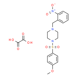 ChemSpider 2D Image | 1-[(4-Methoxyphenyl)sulfonyl]-4-(2-nitrobenzyl)piperazine ethanedioate (1:1) | C20H23N3O9S