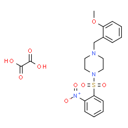 ChemSpider 2D Image | 1-(2-Methoxybenzyl)-4-[(2-nitrophenyl)sulfonyl]piperazine ethanedioate (1:1) | C20H23N3O9S